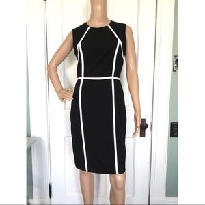 Calvin Klein Black Sleeveless Fitted Midi Dress